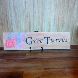 Pumpkin Painting, Art Piece, Give Thanks, Fall Decoration